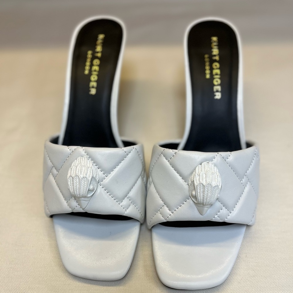 Kurt Geiger White Quilted Heels